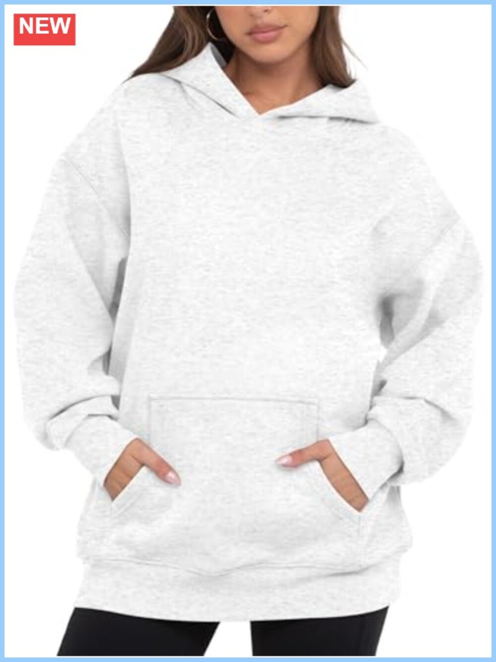 Oversized Fleece Hoodie Cotton Polyester Loose Fit Pullover Sweatshirt